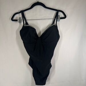 NWT never worn Black one piece bathing suit swim vacation Rachel Pappo Size 12